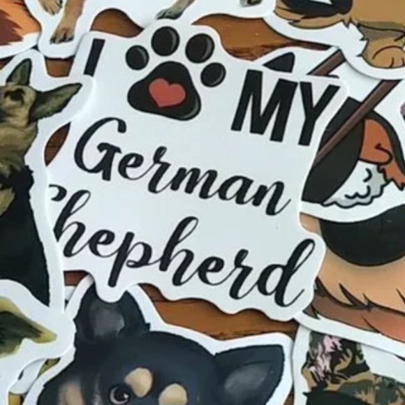 I Love My German Shepherd 30 ct 1" sticker set Multi-seasons themes sealed pack. - Picture 3 of 5